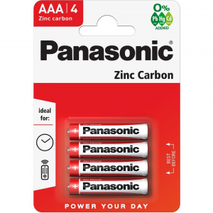 Panasonic Red Zinc AAA mikro 1.5V cink-mangán tartós elem 4db/csomag R03R