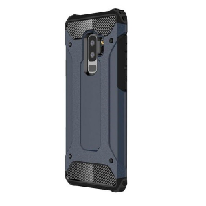 Huawei P40 Pro, Műanyag hátlap védőtok, Defender, fémhatású, sötétkék