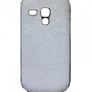 Samsung Galaxy S3 Mini i8190, Műanyag hátlap védőtok, csillámos, ezüst
