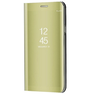 Huawei P Smart Pro (2019) / Y9s (2019), Oldalra nyíló tok, hívás mutatóval, Smart View Cover, arany (utángyártott)