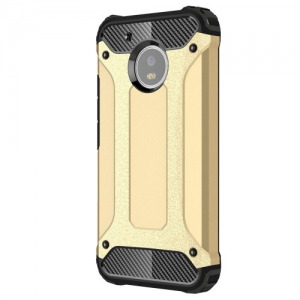 Motorola Moto G5, Műanyag hátlap védőtok, Defender, fémhatású, arany