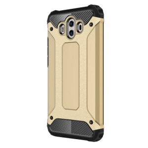 Huawei Mate 10, Műanyag hátlap védőtok, Defender, fémhatású, arany