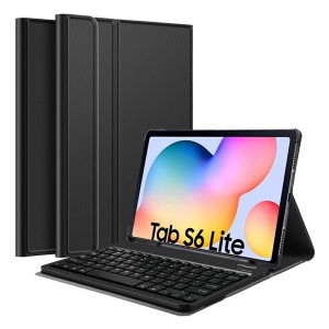 Samsung Galaxy Tab S6 Lite 10.4 SM-P610 / P615, Bluetooth billentyűzetes mappa tok, fekete