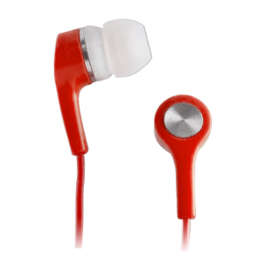 Fülhallgató, MP3 / MP4 Lejátszókhoz, 3,5 mm, Mini Jack el rendelkező készülékekhez, piros, MEGApro