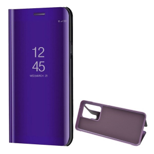Samsung Galaxy S20 Ultra 5G SM-G988, Oldalra nyíló tok, hívás mutatóval, Smart View Cover, lila (utángyártott)