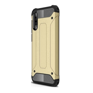 Huawei P20 Lite (2019), Műanyag hátlap védőtok, Defender, fémhatású, arany