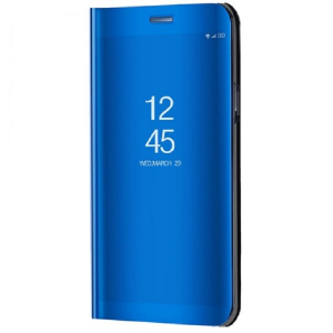 Xiaomi Redmi Note 9 Pro 5G / Mi 10T Lite 5G, Oldalra nyíló tok, hívás mutatóval, Smart View Cover, kék (utángyártott)