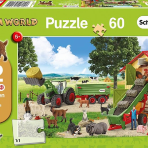 Farm World puzzle 60 db-os +2 db Schleich figura