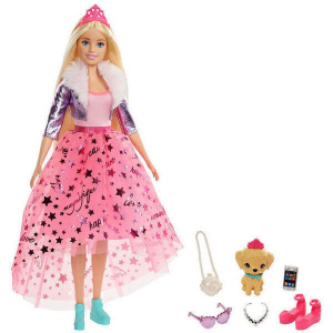Barbie: Hercegnő kaland – Szőke hajú baba kiskutyával