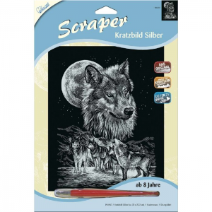 Mammut Ezüst képkarcoló Farkasok (20×25,5 cm) Medium