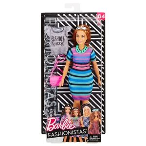 Barbie Fashionista baba csíkos ruhában