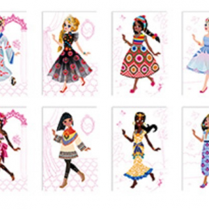 Papír öltözető játék – Princesses of the world  07838 Janod