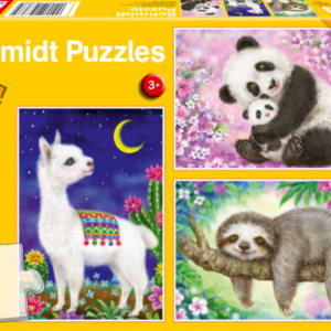 Panda,Láma,Lajhár puzzle 3×24 db-os 56368 Schmidt