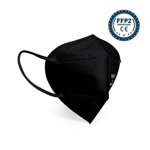 FFP2 színes szelep nélküli maszk – 10 db – FEKETE
