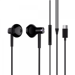 Vezetékes sztereó fülhallgató, USB Type-C, mikrofon, felvevő gomb, hangerő szabályzó, Xiaomi, gyári, fekete, ZBW4435TY