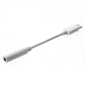 Audió adapter kábel, USB Type-C, 1 x 3,5 mm jack aljzat, fehér