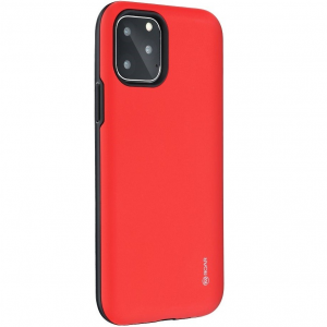Samsung Galaxy A51 SM-A515F, Szilikon tok, műanyag kerettel, közepesen ütésálló, Roar Rico Armor, piros