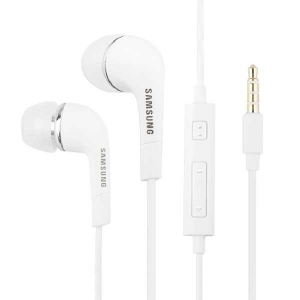Vezetékes sztereó fülhallgató, 3.5 mm, mikrofon, felvevő gomb, hangerő szabályzó, Samsung, fehér, gyári