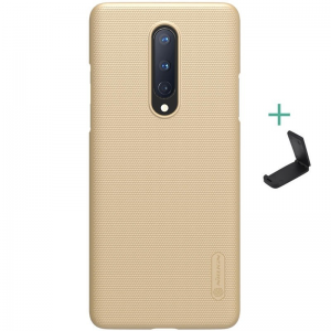 OnePlus 8, Műanyag hátlap védőtok, stand, Nillkin Super Frosted, arany