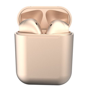 Bluetooth sztereó fülhallgató, v5.0, TWS, töltőtok, iNPods 12, metál, vörösarany