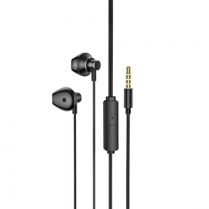 Vezetékes sztereó fülhallgató, 3.5 mm, mikrofon, funkció gomb, mágneses, Hoco M75 Belle, fekete