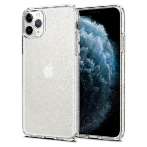 Apple iPhone 11 Pro, Szilikon tok, Spigen Liquid Crystal Glitter, átlátszó