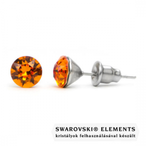 Jazzy borostyán Swarovski® kristályos fülbevaló – Tangerine