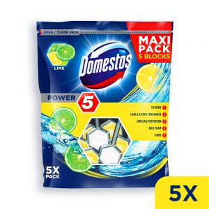 Domestos Power5 WC-frissítő blokk Lime 5x55g