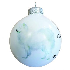 Spitz porcelán hatású üveg fehér 8cm – Karácsonyfadísz