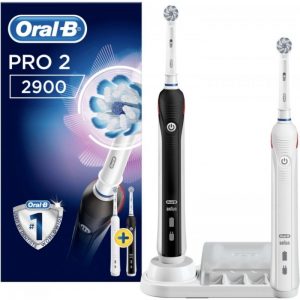 Oral-B PRO 2 2900 Black & White Sensi Duopack elektromos fogkefe csomag