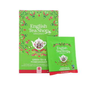 English Tea Shop Zöld Rooibios Bio Tea Gránátalmával és Áfonyával – filter, 20 db, , 30 g