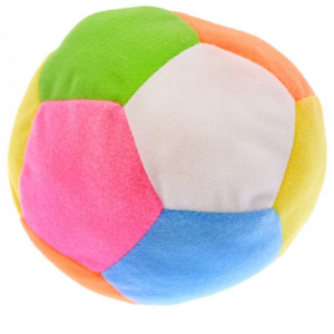 Csörgős labda, velúr, színes, 15 cm, hálós