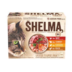 Shelma macska alutasak 12*85g baromfi,marha,kacsa,pulyka